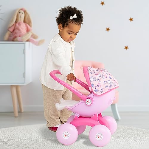 Peppa Pig My First 4-in-1 Pram | Including A Removable Carry Cot And Baby Chair | Pink And White Peppa Pig Themed Childrens Pushchair & Pram Toys For Kids Boys & Girls Ages 18M+