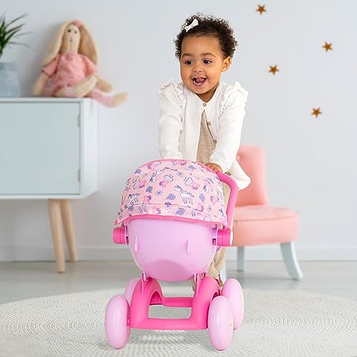 Peppa Pig My First 4-in-1 Pram | Including A Removable Carry Cot And Baby Chair | Pink And White Peppa Pig Themed Childrens Pushchair & Pram Toys For Kids Boys & Girls Ages 18M+