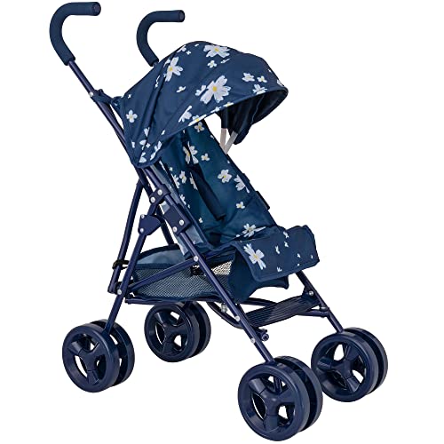 Mamas & Papas Junior Cruise Stroller Pushchair In Navy & Floral Print | Lightweight Stroller Dolls Pushchair & Pram Toys For Kids Boys & Girls Ages 3+