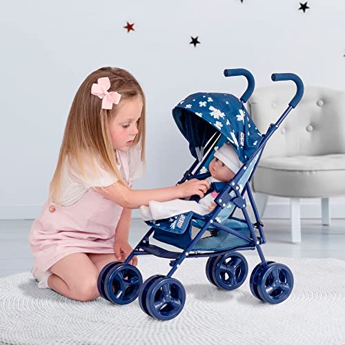 Mamas & Papas Junior Cruise Stroller Pushchair In Navy & Floral Print | Lightweight Stroller Dolls Pushchair & Pram Toys For Kids Boys & Girls Ages 3+