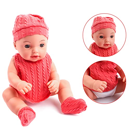 deAO My First Baby Doll Play Set with Stroller and Realistic Accessories Baby Doll Pushchair Pretend Play For Girls Children Dolly Pram Toy Pushchair Best Gift for Toddlers