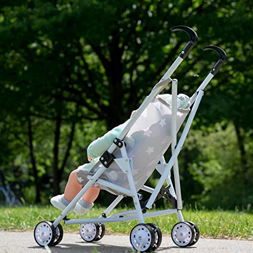 Dolls Foldable Stroller Buggy Jogger Baby Doll Pram Dolls Accessories Toy (Stars)