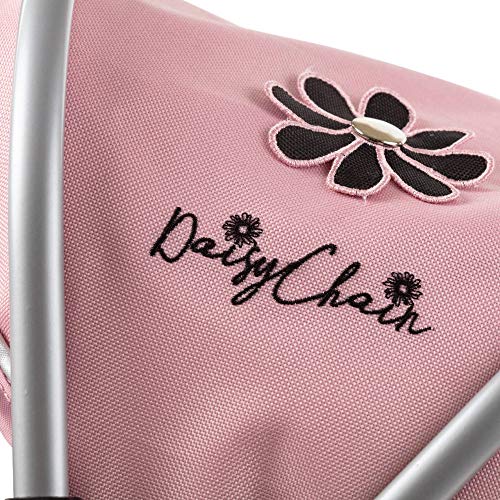 Daisy Chain Connect 5 in 1 Dolls Pram – Adjustable Handles from 48-85cms. For children of 4,5,6,7 and 8 years. In Classic Pink Fabric