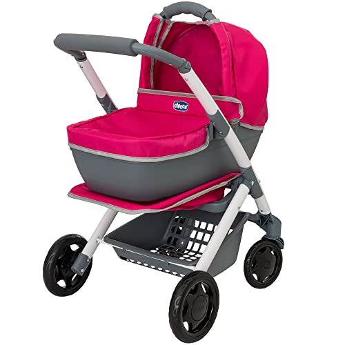 Chicco Pink Junior 3-in-1 Pram | Pink Pushchair With 3 Modes Including Dolls Pram, Pushchair And Carry Cot | Ideal Children's Pram Toy For Both Boys And Girls Aged 3 And Over