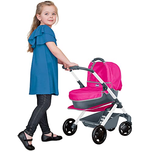 Chicco Pink Junior 3-in-1 Pram | Pink Pushchair With 3 Modes Including Dolls Pram, Pushchair And Carry Cot | Ideal Children's Pram Toy For Both Boys And Girls Aged 3 And Over