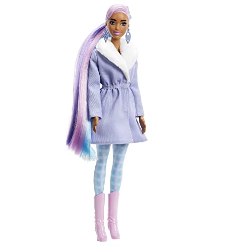 Barbie Color Reveal Advent Calendar, 1 Color Reveal Doll & 3 Pets, Clothes, Accessories & 2 Hair Extensions, 25 Surprises, Holiday Gifts for Kids, HJD60