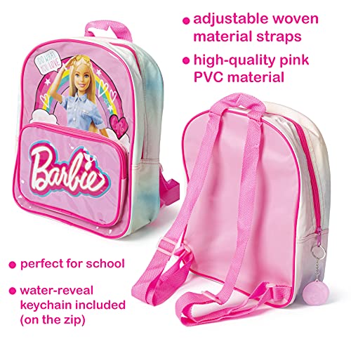Barbie School Set Includes Backpack, Water Bottle, Pencil Case and Scratch Art - School Bags for Girls