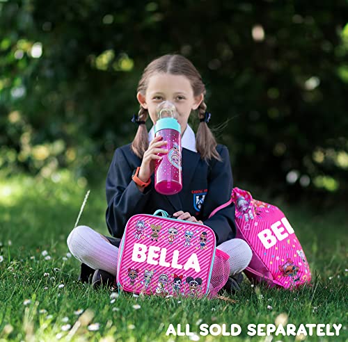 LOL - Kids Drawstring Bag - Personalised Lightweight Backpack - Add Your Name - Pink PE Bag - 43x35cm - Waterproof Bag - Customised Gifts