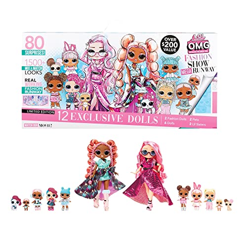 LOL Surprise Fashion Show Mega Runway - 4-In-1 Playset with 80 Surprises Including 12 Dolls, Accessories & More - 1500+ Mix & Match Looks - Collectable - For Kids Ages 4+