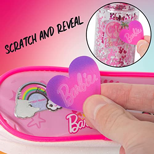Barbie School Set Includes Backpack, Water Bottle, Pencil Case and Scratch Art - School Bags for Girls
