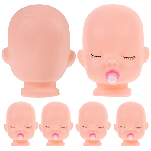SUPVOX 10 Pieces Vinyl Baby Doll Head for Artist Hand Painting Doll Body Part Replacement DIY Crafts Keychain Accessories