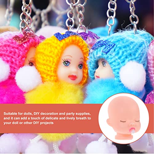 SUPVOX 10 Pieces Vinyl Baby Doll Head for Artist Hand Painting Doll Body Part Replacement DIY Crafts Keychain Accessories
