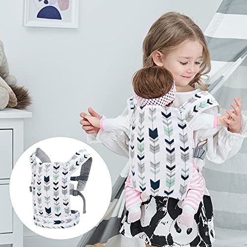 Lam-lord Baby Doll Carrier, Adjustable Strap Baby Doll Carrier for Kids, Front Back Carrying Soft Stuffed Toy Carrier Doll Accessories for Reborn Baby Dolls(Arrow)