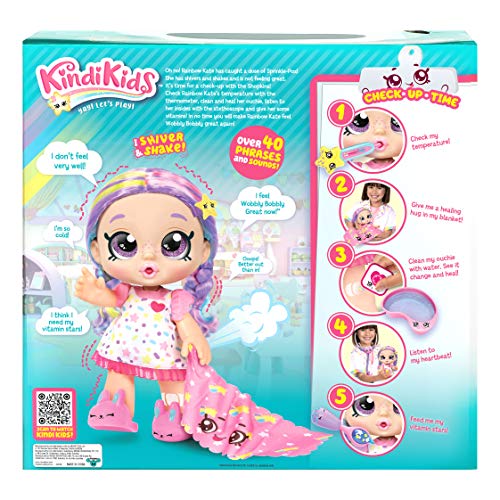 Kindi Kids Toddler Doll - Shiver and Shake Rainbow Kate - Interactive Talking Toy with Shopkins Accessories, 5.55 x 3.98 x 9.96 inches