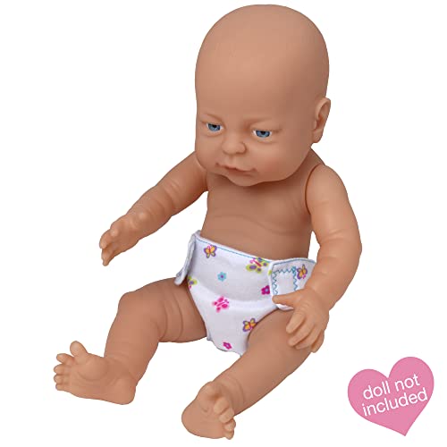DOLLSWORLD Classic from Peterkin | Fabric Nappies | Pack of 3 Reusable and Adjustable Fabric Nappies for Dolls up to 46cm | Dolls & Accessories | Ages 3+