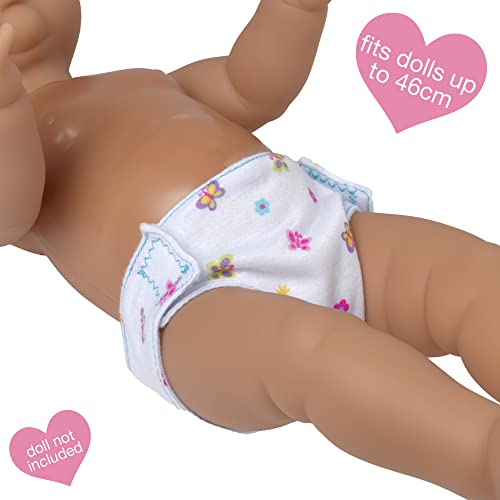 DOLLSWORLD Classic from Peterkin | Fabric Nappies | Pack of 3 Reusable and Adjustable Fabric Nappies for Dolls up to 46cm | Dolls & Accessories | Ages 3+