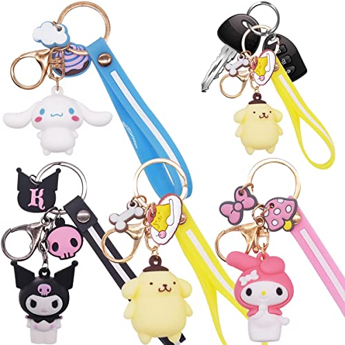 Tomicy 4Pcs Kids Keychain,Cartoon Keychain,Kids Bag Pendant,Cartoon Pendant,Cartoon Figure Pendant,Model Dolls,Cute Key Fob Accessories