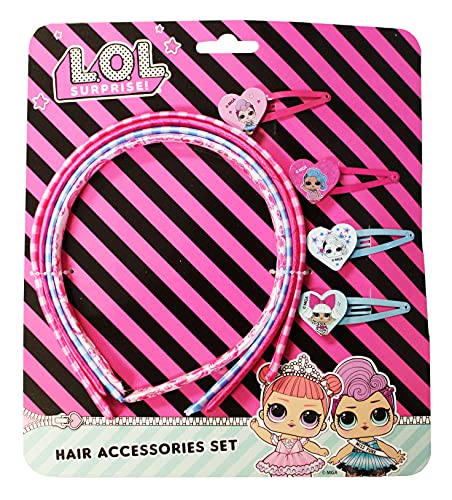 Girls Hair Accessories Characters (4 Hair Clip + Hair Band, LOL Surprise)