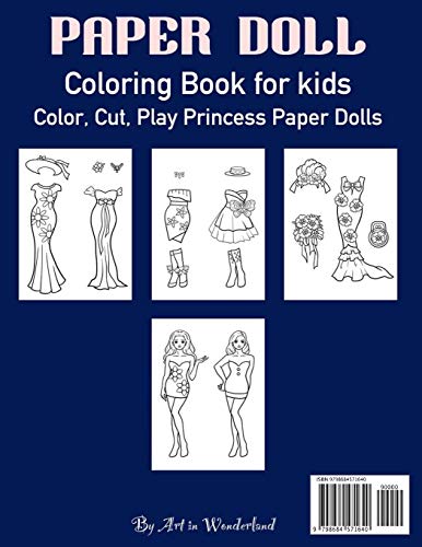 Paper Doll Color, Cut, Play Fashion Show: Coloring book for kids - Fashion paper dolls: 3 (Princess Paper Doll Coloring Book)
