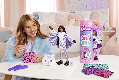 Barbie Doll, Cutie Reveal Owl Plush, Snowflake Sparkle Doll with 10 Surprises, Pet, Color Change and Accessories, Toys and Gifts for Kids​​​