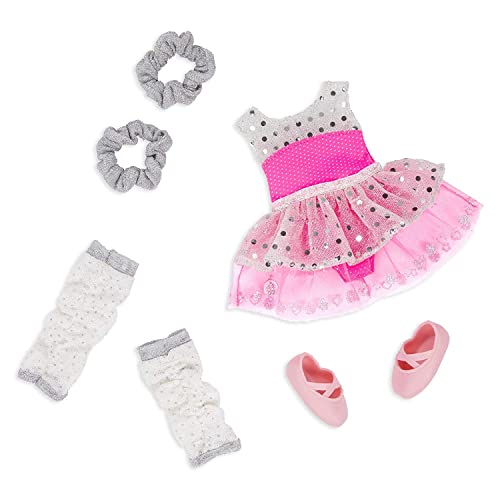 Glitter Girls 062243438484 Battat – Twirls of Joy Ballerina Outfit Hearts & Stars – Ballet Dress, Hair Elastics, Shoes – 14-inch Doll Clothes & Accessories for Kids Ages 3 & Up – Children’s Toys
