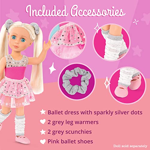 Glitter Girls 062243438484 Battat – Twirls of Joy Ballerina Outfit Hearts & Stars – Ballet Dress, Hair Elastics, Shoes – 14-inch Doll Clothes & Accessories for Kids Ages 3 & Up – Children’s Toys