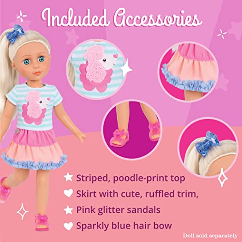 Glitter Girls GG50134Z Poodle Cuddles Fashion Outfit with Hair Bow – 35.6 cm (14-inch) Doll Clothes and Accessories for Kids Ages 3 and Up