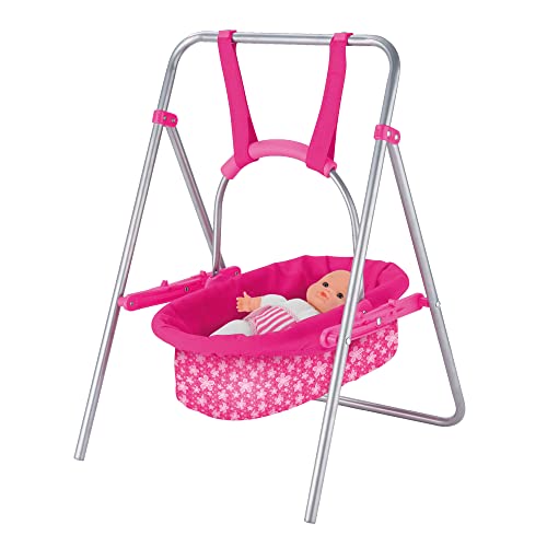 Toyrific Snuggles Toy Doll Swing | Furniture Playset, Baby Doll Swing Set, Dolls Accessory for Kids, Girls, Pink