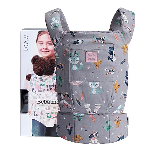 Bebamour Baby Doll Carrier for Kids Baby Doll Accessories, Grey Animal