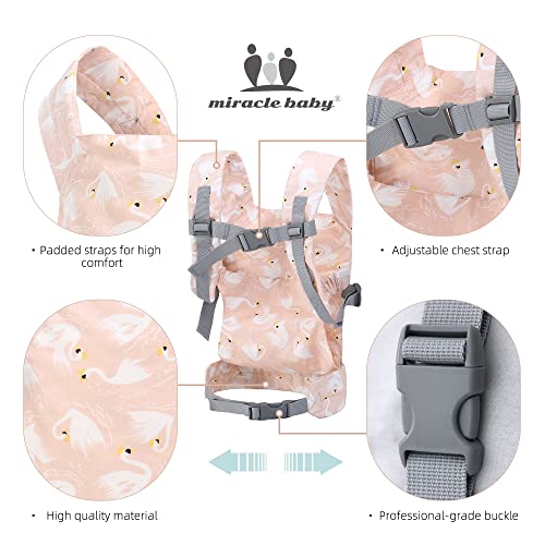 Baby Doll Carrier for Kids, Front and Back Carrying with Adjustable Straps for Girls, Stuffed Toy Carrier Doll Accessories for Kids, 100% Cotton