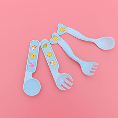 Balacoo Pretend Play Toys Baby Doll Accessories Baby Feeding Toys Kids Kitchen Toys Playset Dollhouse Set Tableware Flatware for Girls ( Sky- blue )