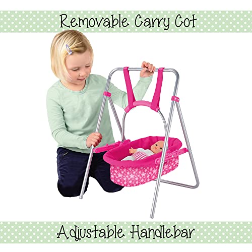 Toyrific Snuggles Toy Doll Swing | Furniture Playset, Baby Doll Swing Set, Dolls Accessory for Kids, Girls, Pink