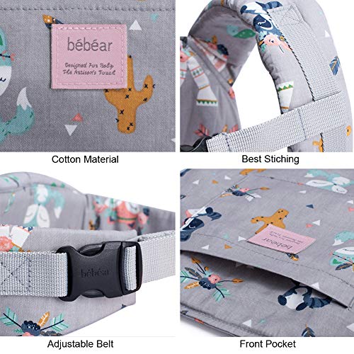 Bebamour Baby Doll Carrier for Kids Baby Doll Accessories, Grey Animal