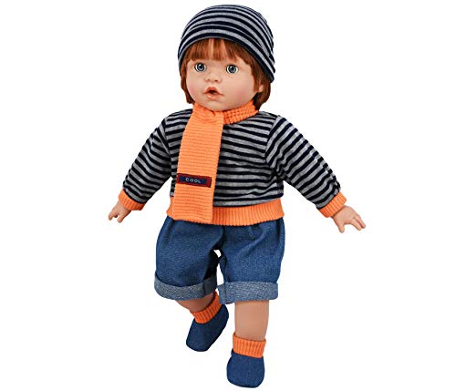 The Magic Toy Shop Bibi Doll - 18" Realistic Lifelike Sleeping Soft Body Ginger Baby Dolls with Freckles & Baby Sounds (Boy)