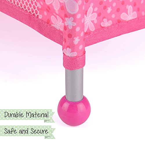 Toyrific Snuggles Deluxe Dolls | Travel Cot Bed, Doll Accessories for Children Girls, 43 cm, Pink