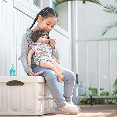 GAGAKU Baby Doll Carrier Stuffed Animal Carrier for Girls Doll Accessory Adjustable Straps for 12 to 24 inch Reborn Baby Dolls - Purple Flowers