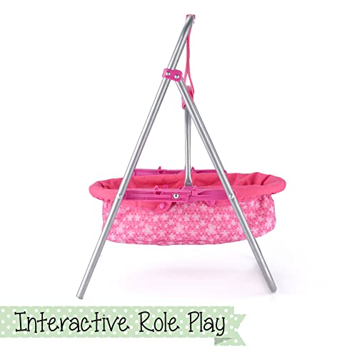 Toyrific Snuggles Toy Doll Swing | Furniture Playset, Baby Doll Swing Set, Dolls Accessory for Kids, Girls, Pink