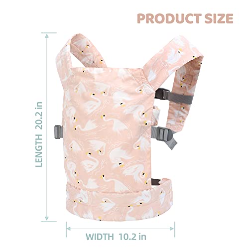 Baby Doll Carrier for Kids, Front and Back Carrying with Adjustable Straps for Girls, Stuffed Toy Carrier Doll Accessories for Kids, 100% Cotton