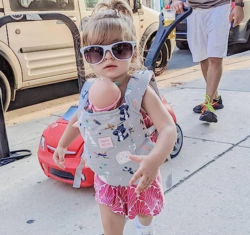 Bebamour Baby Doll Carrier for Kids Baby Doll Accessories, Grey Animal
