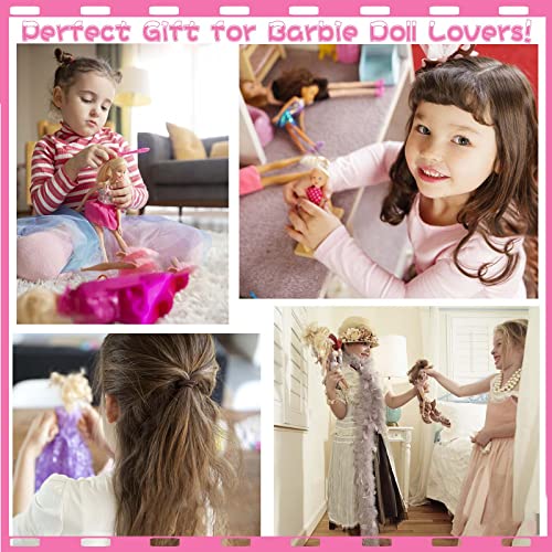 25Pcs Doll Clothes Outfit for Barbie Dolls, 10 Shoes 3 Dress 3 Clothes 2 Bikini Set 2 Formal Dress for Girls Birthday Doll Accessories, Dresses Full Set of Fashion Outfits for 11.5" Doll, in Random