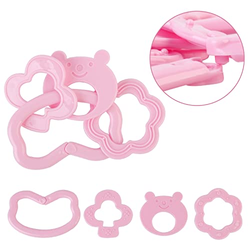 deAO Baby Doll Accessories Set 40PCS Pretend Play Role Play Games Set with Baby Feeding Accessories, Bag, Doll Bear, Bath, Soother Dummy, and Much More-Nurturing Pretend Toy for Kids