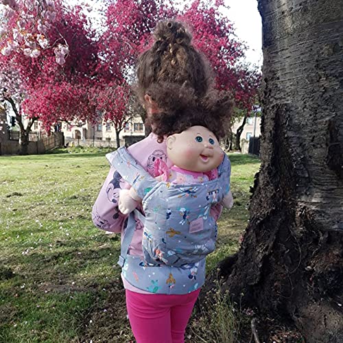 Bebamour Baby Doll Carrier for Kids Baby Doll Accessories, Grey Animal