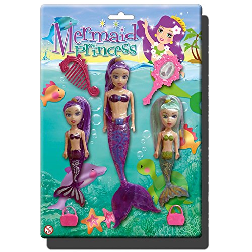 Guaranteed4Less Mermaid Dolls Toys Girls 3 Piece Princess Bath Time Waterproof Water Fun Play