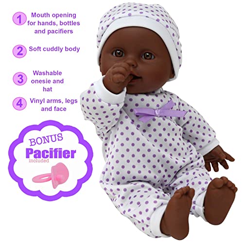 The New York Doll Collection 11 inch/ 28cm Soft Body African American Newborn Baby Doll in Gift Box - Doll Dummy Included