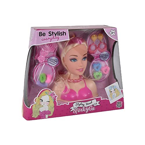 KIDZON Doll Styling Dressing Head with Hair Accessories Hair Clips Brush Hairstyling Hairdressing Doll Head Toy Pretend Play Set Role Play Toys Gifts for 3 4 5 Years Old Kids Girls Boys Toddlers