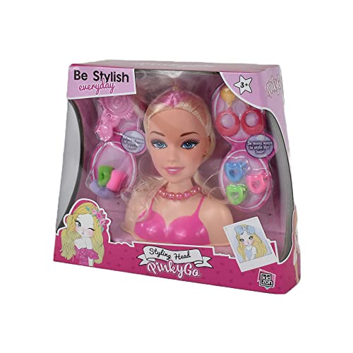KIDZON Doll Styling Dressing Head with Hair Accessories Hair Clips Brush Hairstyling Hairdressing Doll Head Toy Pretend Play Set Role Play Toys Gifts for 3 4 5 Years Old Kids Girls Boys Toddlers