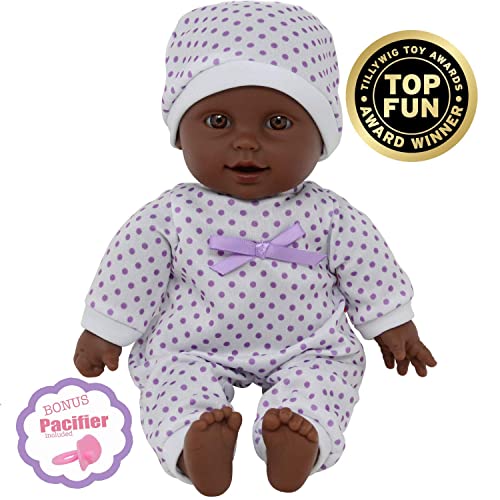 The New York Doll Collection 11 inch/ 28cm Soft Body African American Newborn Baby Doll in Gift Box - Doll Dummy Included
