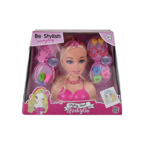 KIDZON Doll Styling Dressing Head with Hair Accessories Hair Clips Brush Hairstyling Hairdressing Doll Head Toy Pretend Play Set Role Play Toys Gifts for 3 4 5 Years Old Kids Girls Boys Toddlers