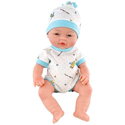 The Magic Toy Shop Bibi Doll - 14" Anatomically Correct Soft Vinyl Lifelike New Born Realistic Baby Girl Boy Doll (Boy Doll)