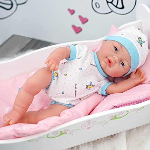 The Magic Toy Shop Bibi Doll - 14" Anatomically Correct Soft Vinyl Lifelike New Born Realistic Baby Girl Boy Doll (Boy Doll)